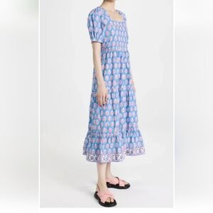 Anthropologie SZ Blockprints Divya Gingham London Dress Size M